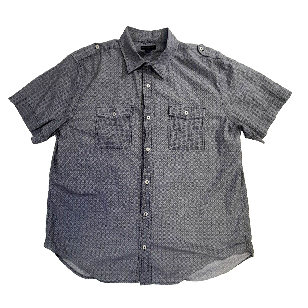 Banana Republic Shirt Mens XL Gray Long Sleeve Button Up 2-Pocket Casual Preppy
